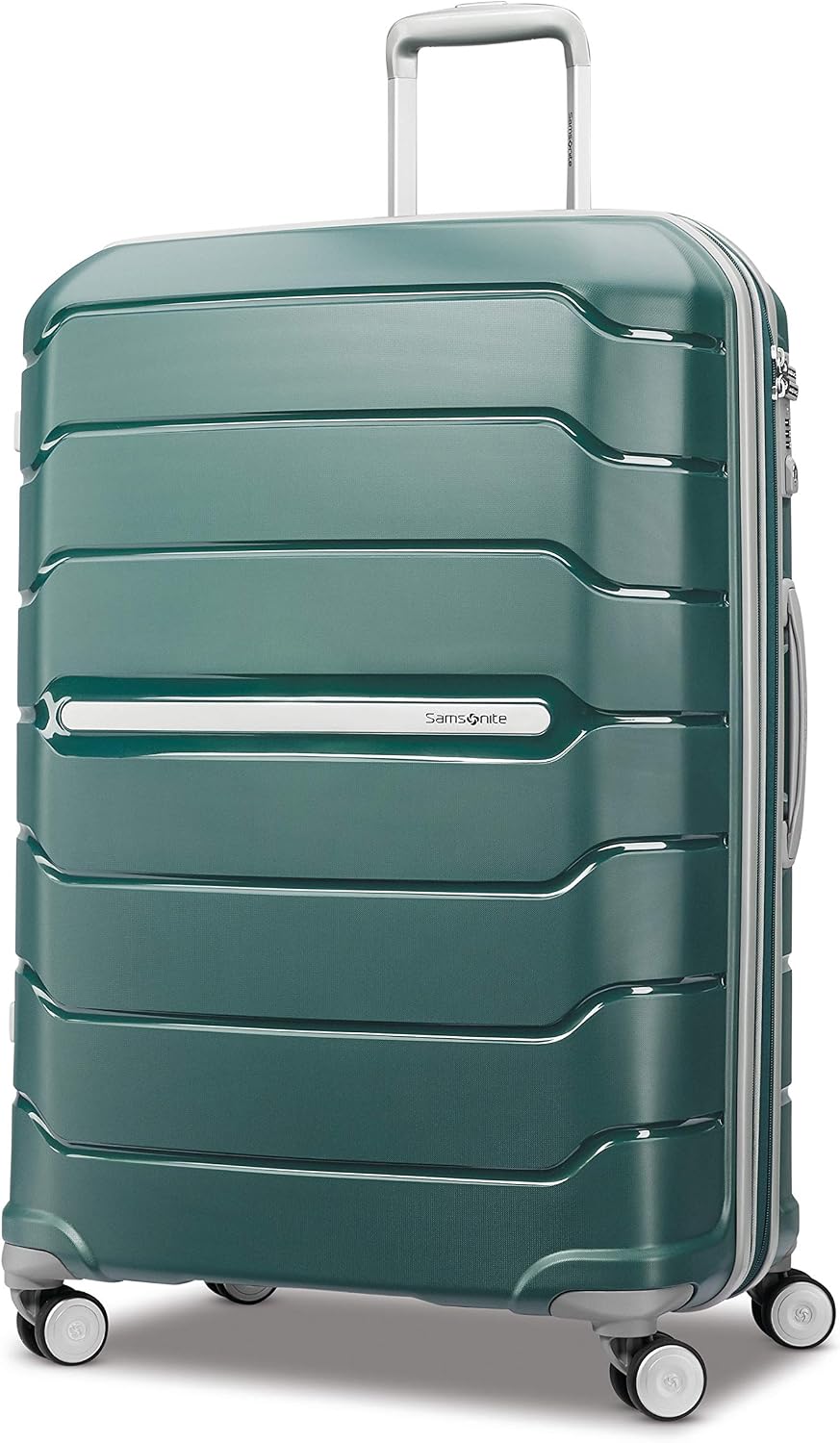 | Samsonite Freeform 24-Inch Medium Luggage with Dual 360° Spinner Wheels - Checked Suitcase - TSA Lock, Airline-Approved - Lightweight Durable Polypropylene Expandable Hardshell - Navy | S