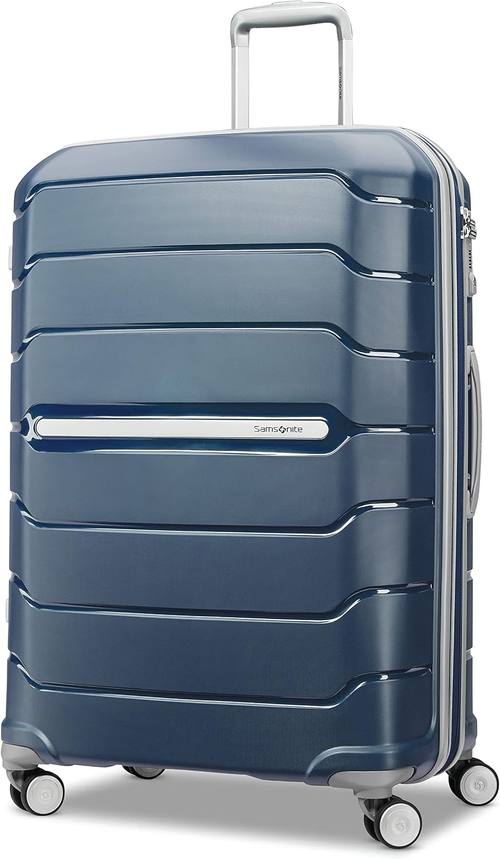 Samsonite Freeform 28-Inch Large Luggage with Dual 360° Spinner Wheels - Checked Suitcase - TSA Lock, Airline-Approved - Lightweight Durable Polypropylene Expandable Hardshell - Navy