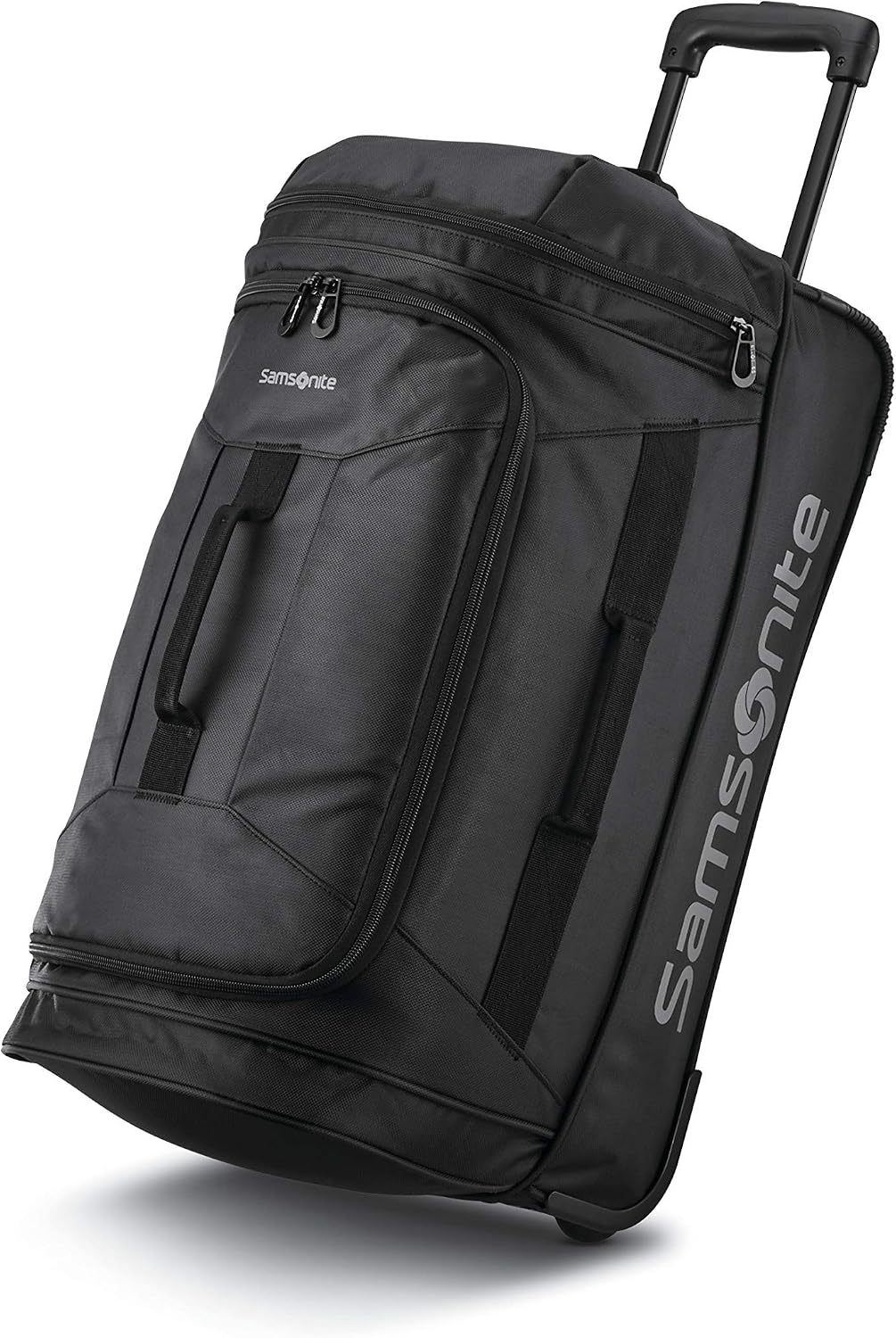 Samsonite Andante 2 Wheeled Duffel Bag, 22-Inch Durable Rolling Luggage with Inline Skate Wheels, Push-Button Handle &amp; Spacious Compartments, Travel-Friendly and Lightweight - All Black