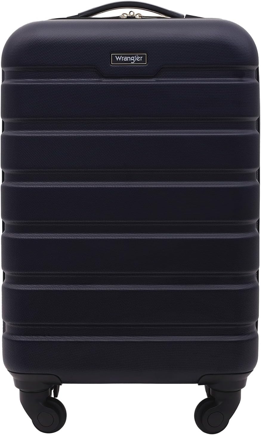 Wrangler 21.5 inch Spinner Carry-On Luggage, Navy Blue