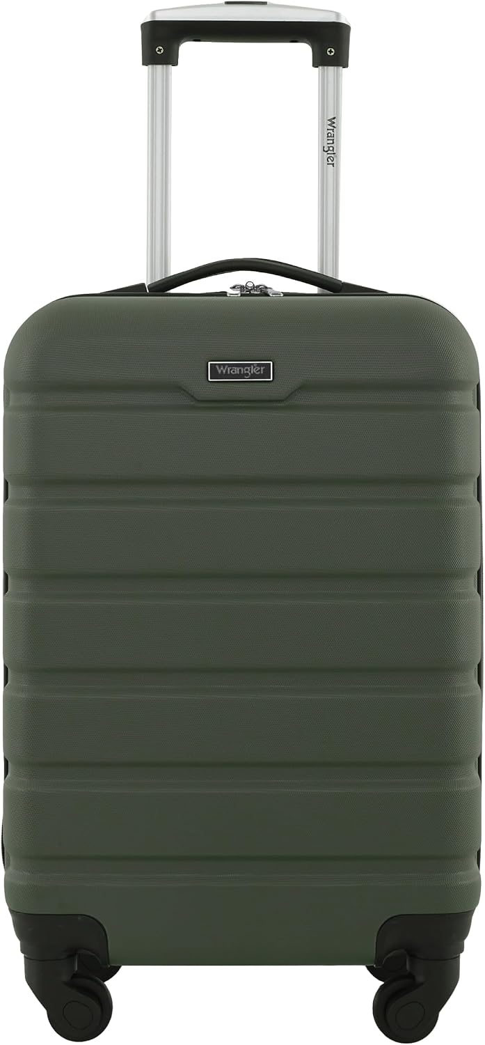 Wrangler 22" Hardside Spinner Carry-On Luggage, Olive