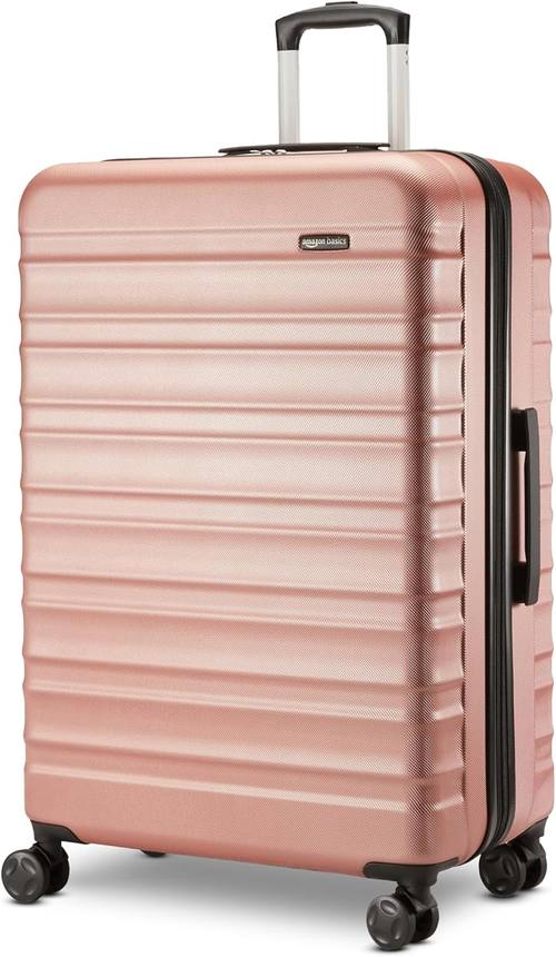Amazon Basics 30 Inch Hardside Large Checked Luggage, Rose Gold