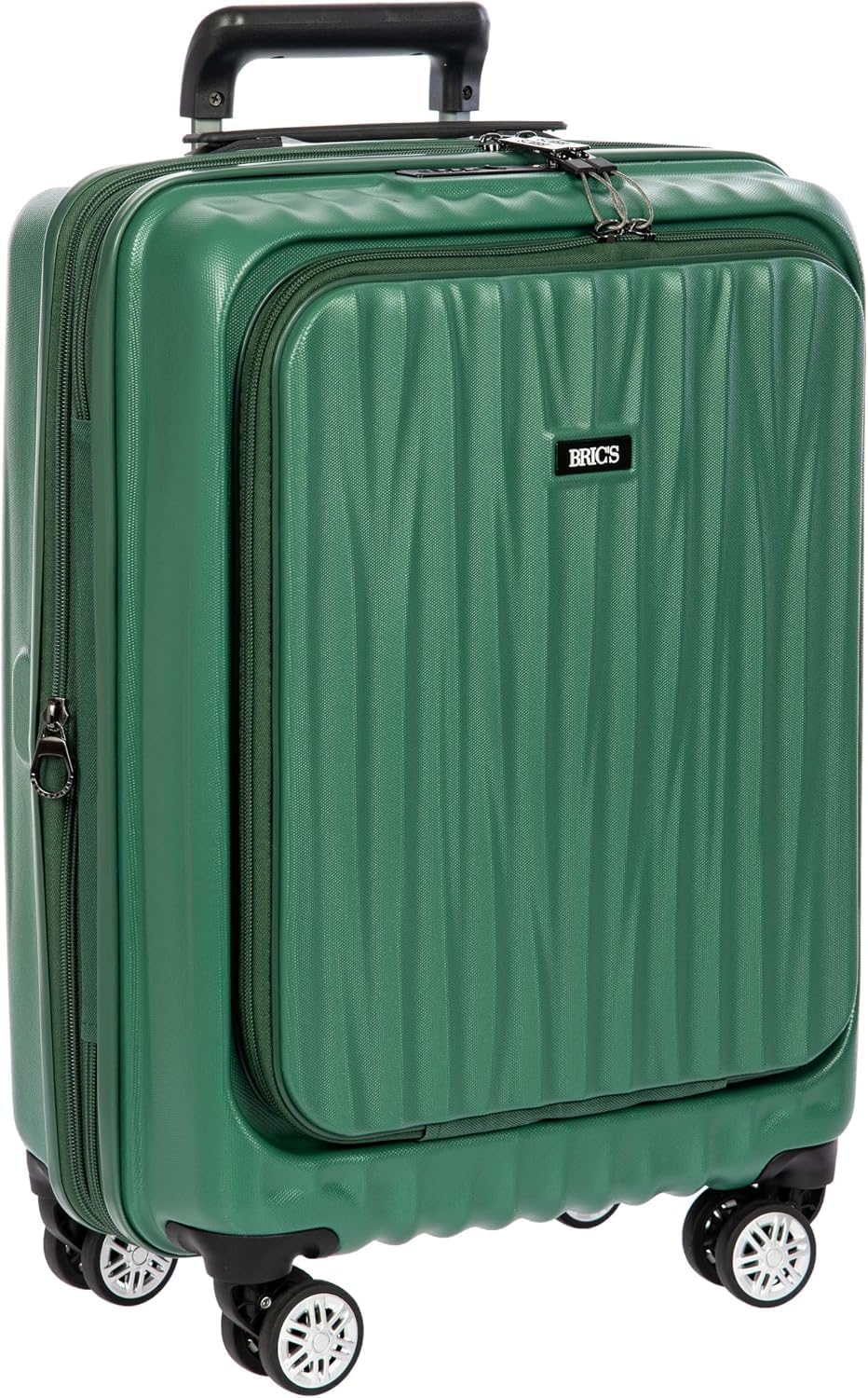 Bric's Cervia 21" Hardside Carry-On with Front Pocket, Expandable Luggage, 360° Spinner Wheels, Lightweight, TSA-Approved Locks, Durable, Dark Emerald Green