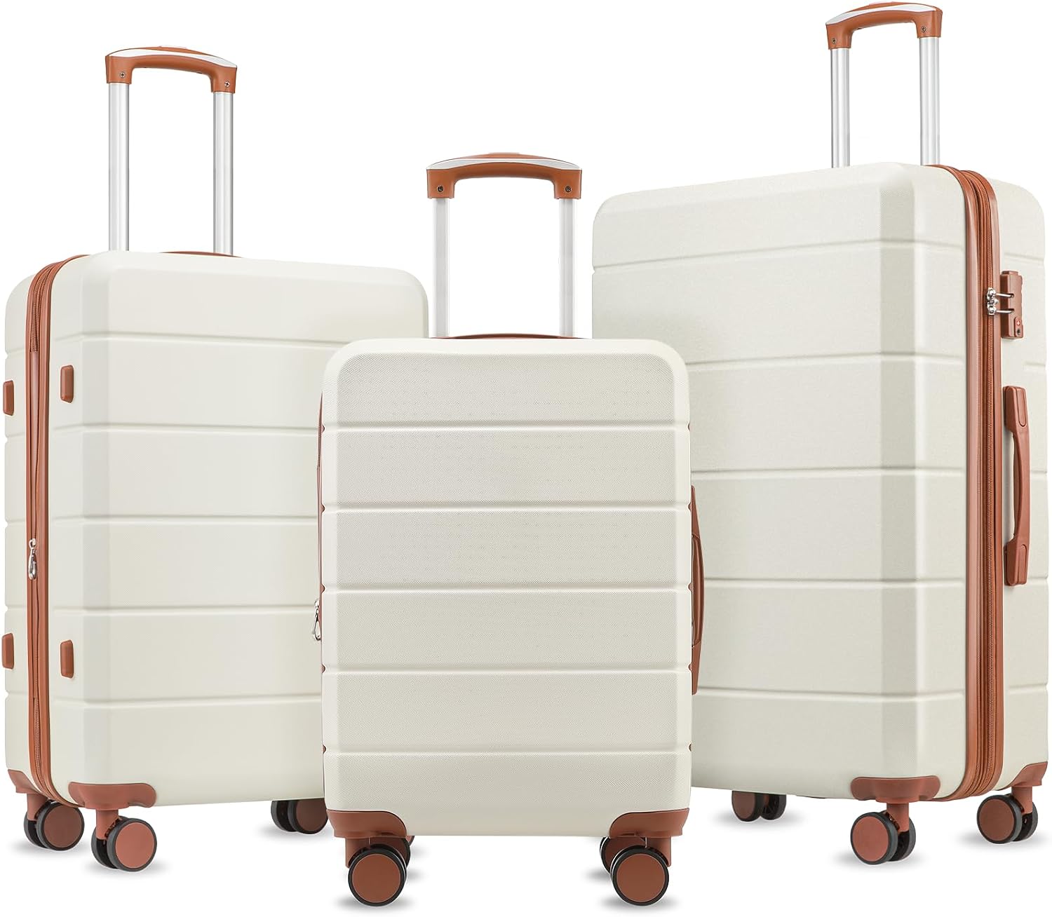 YOETEY 3 Piece Luggage Sets, Expandable Hardshell TSA Lock Spinner Wheels