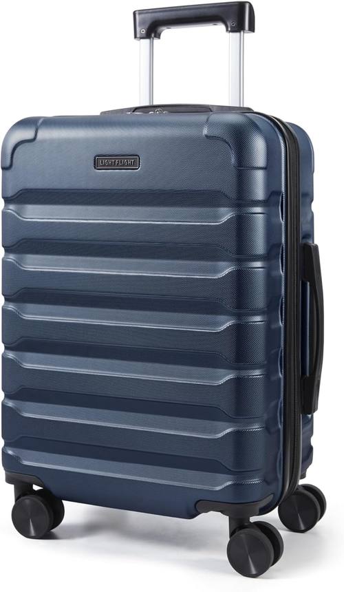 LIGHT FLIGHT Carry On Luggage 22x14x9 Airline Approved Suitcase, Dark Blue