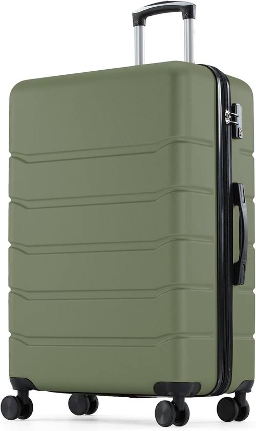 Sweetcrispy 28 Inch Checked Luggage, Suitcase with Spinner Wheels