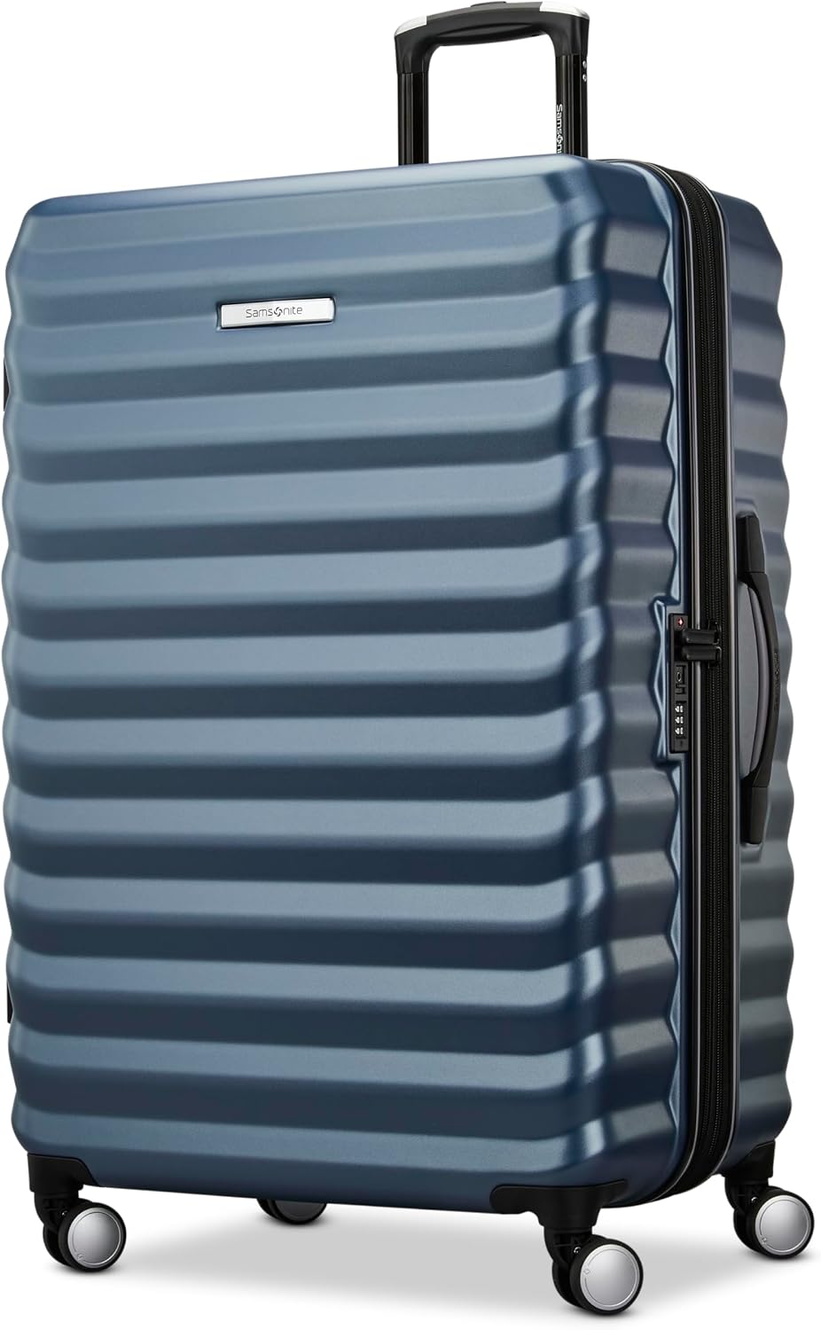 Samsonite Hard-Sided 28-Inch Lightweight Checked Large Expandable Element Suitcase: Durable, 360° Spinner Wheels, Adjustable Telescopic Handle, TSA-Approved Lock - Captains Blue